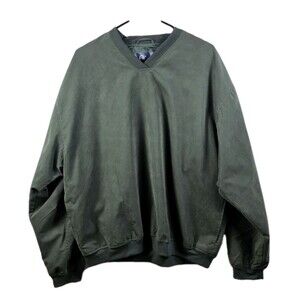 Mg Gold Men's Large Green V-Neck Long Seeve Pullover